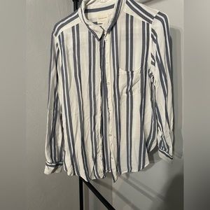 Blue and white button down